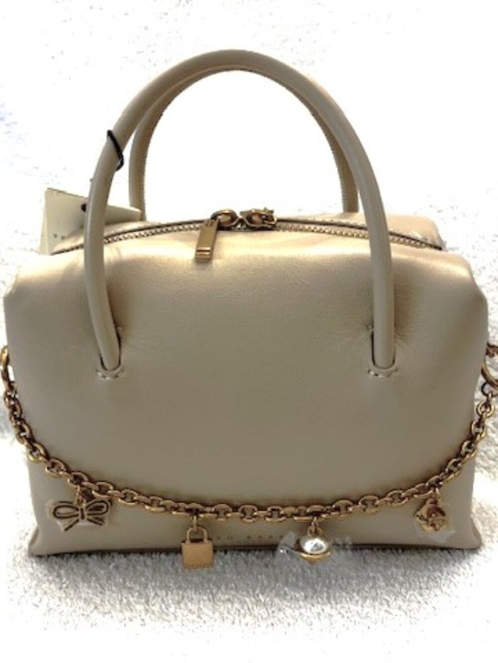 Ted Baker Vera Charm leather satchel with bag charms NWT